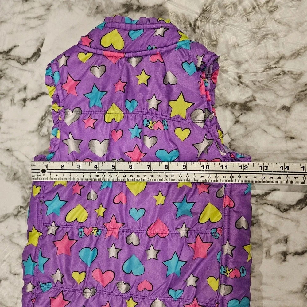 Kids Dora the Explorer Puffer‎ Vest Purple Hearts Stars Nickelodeon Size 5